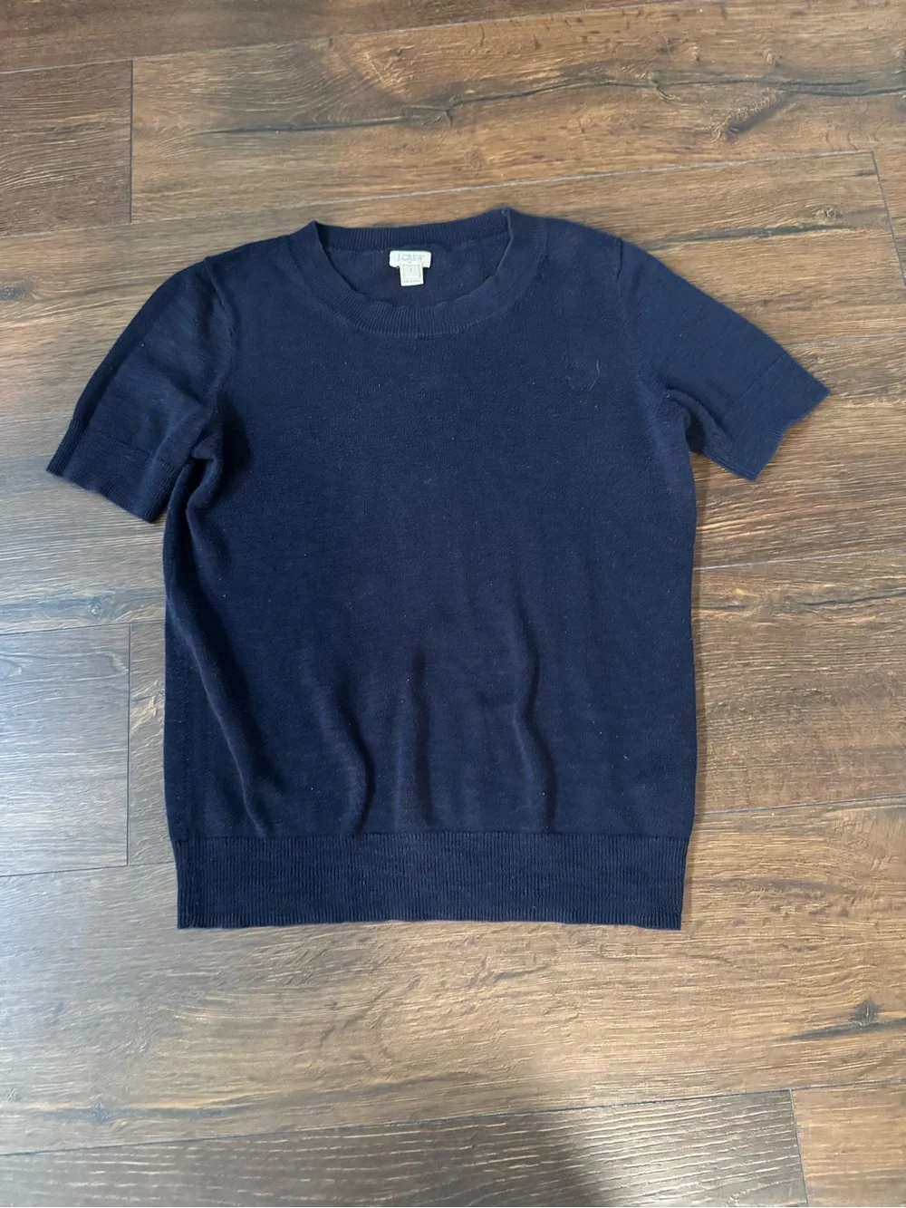 J. Crew Navy Short-Sleeve Crewneck Knit Shirt